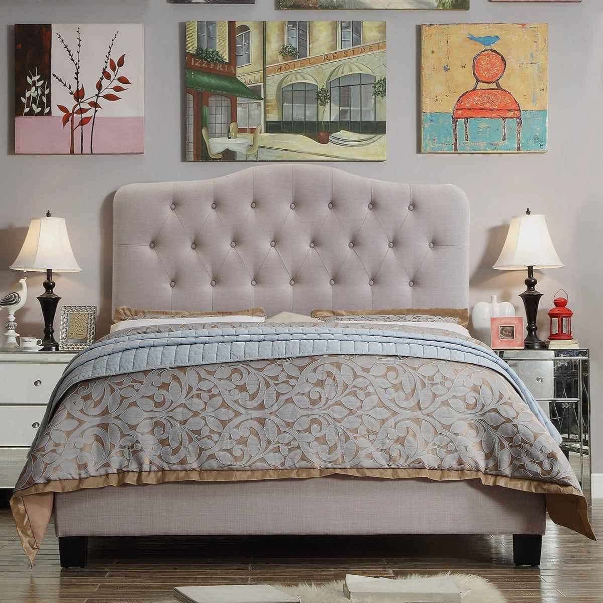 Croce tufted on sale standard bed