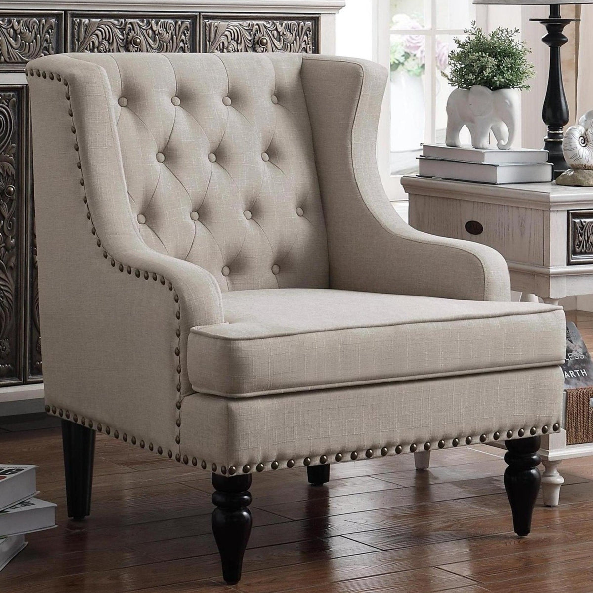 Winged best sale accent chair